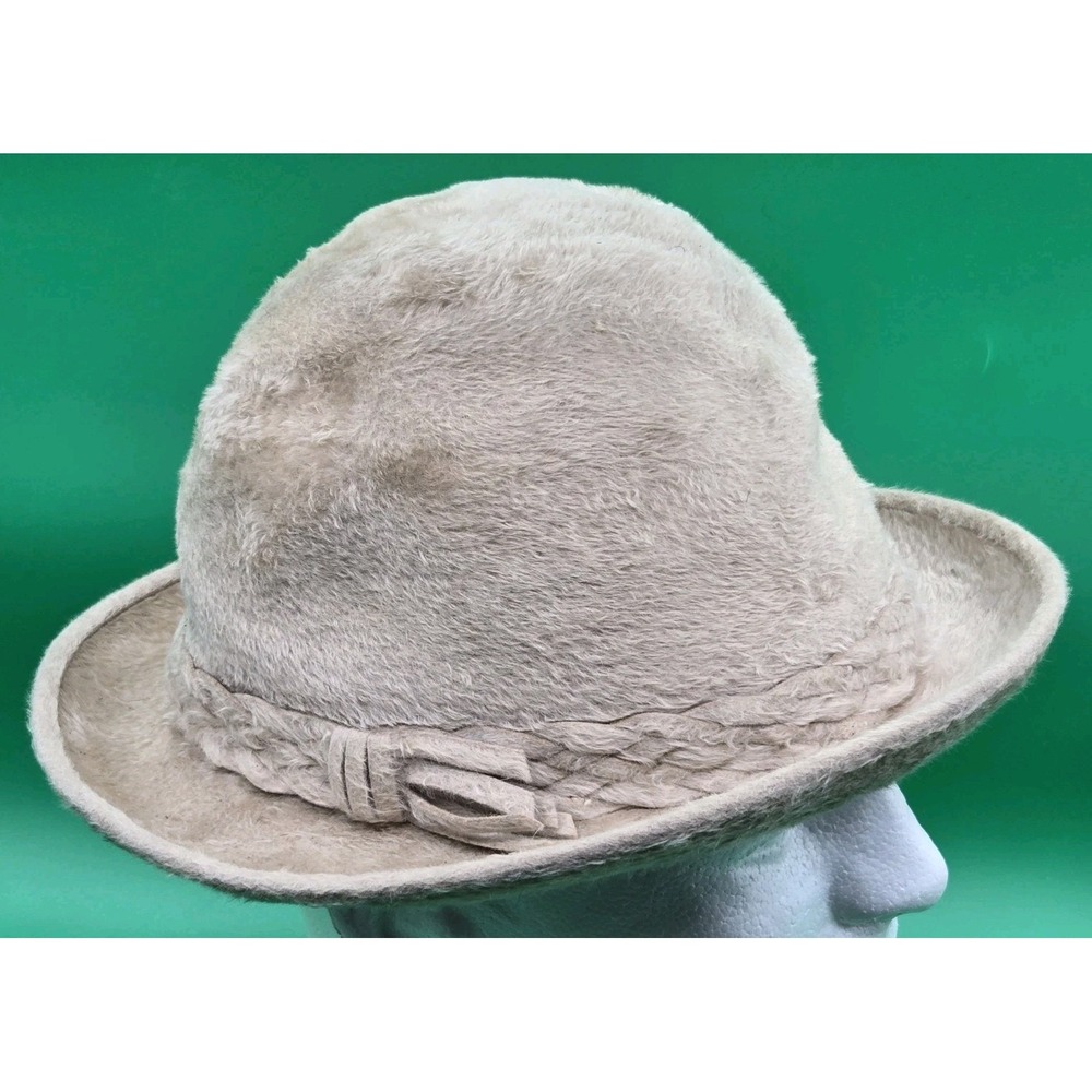 Dobbs Fifth Avenue New York Vintage Fedora Hat Size 7 Beaver Fur Beige Tan